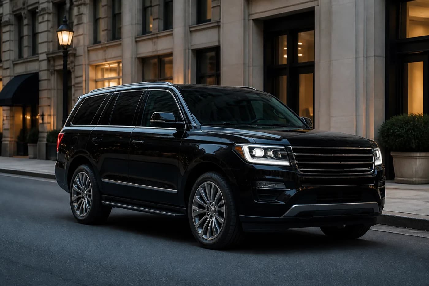 Private black SUV
